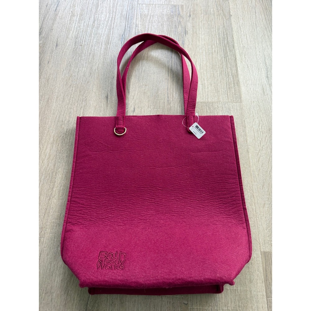 Bath & Body Works Magenta Pink Felt Bag Embroidered Black Friday Tote 2025